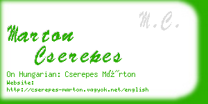 marton cserepes business card